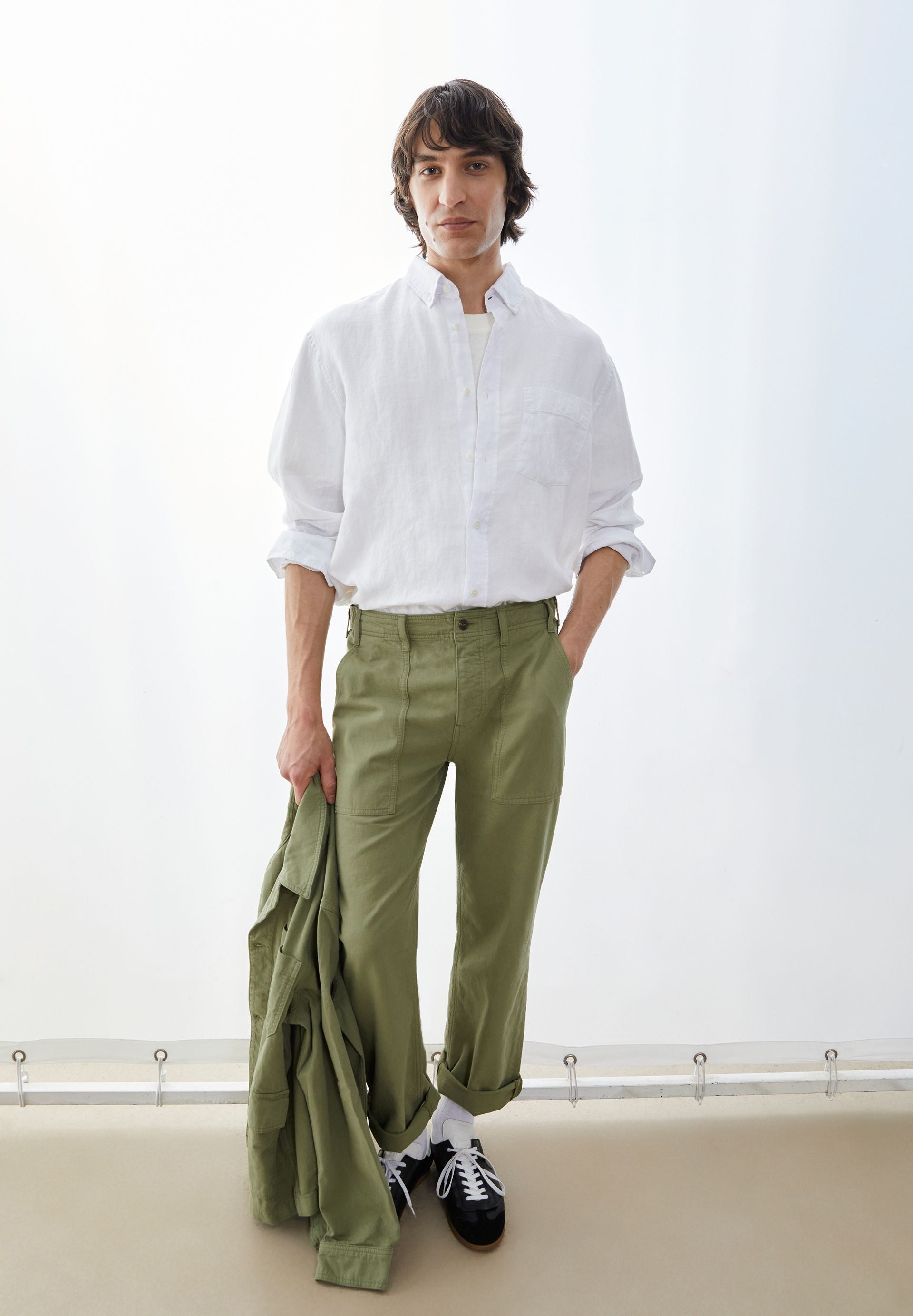 Linen Longsleeve Shirt (White)