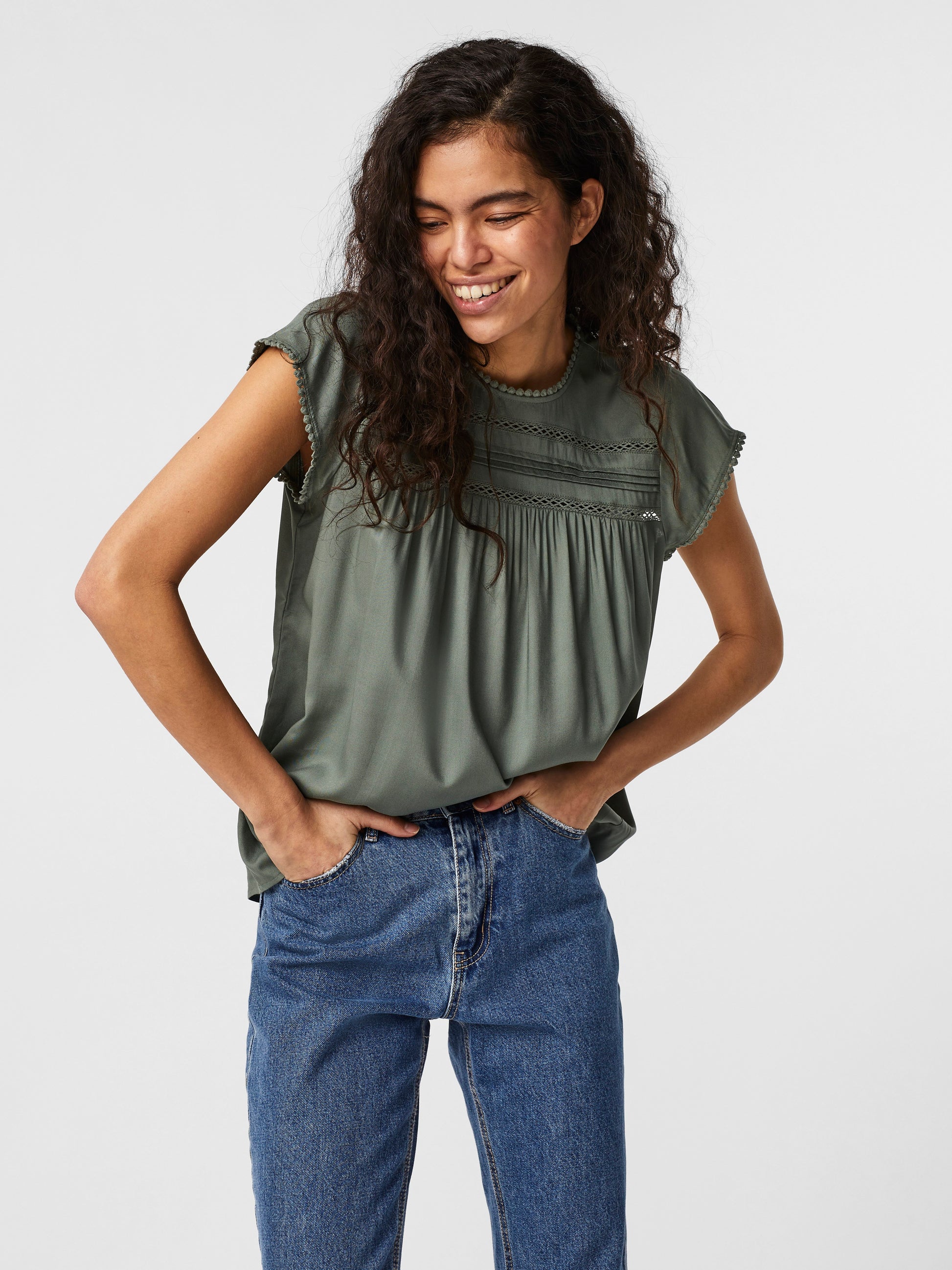 Vmdebbie Pleat S/l Top Ga Noos (Laurel Wreath)