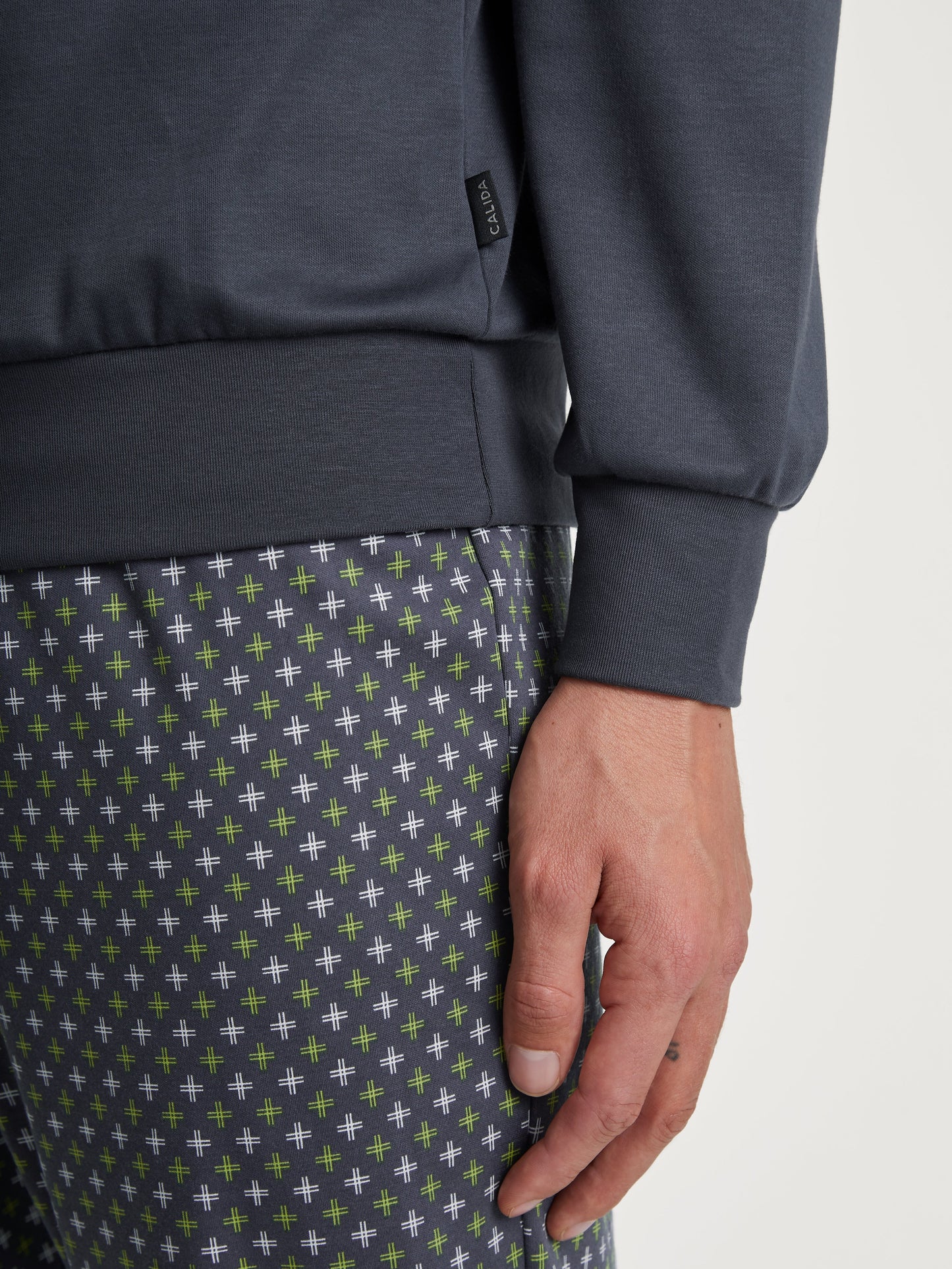 MEN Pyjamas with cuff (Anthrazit)