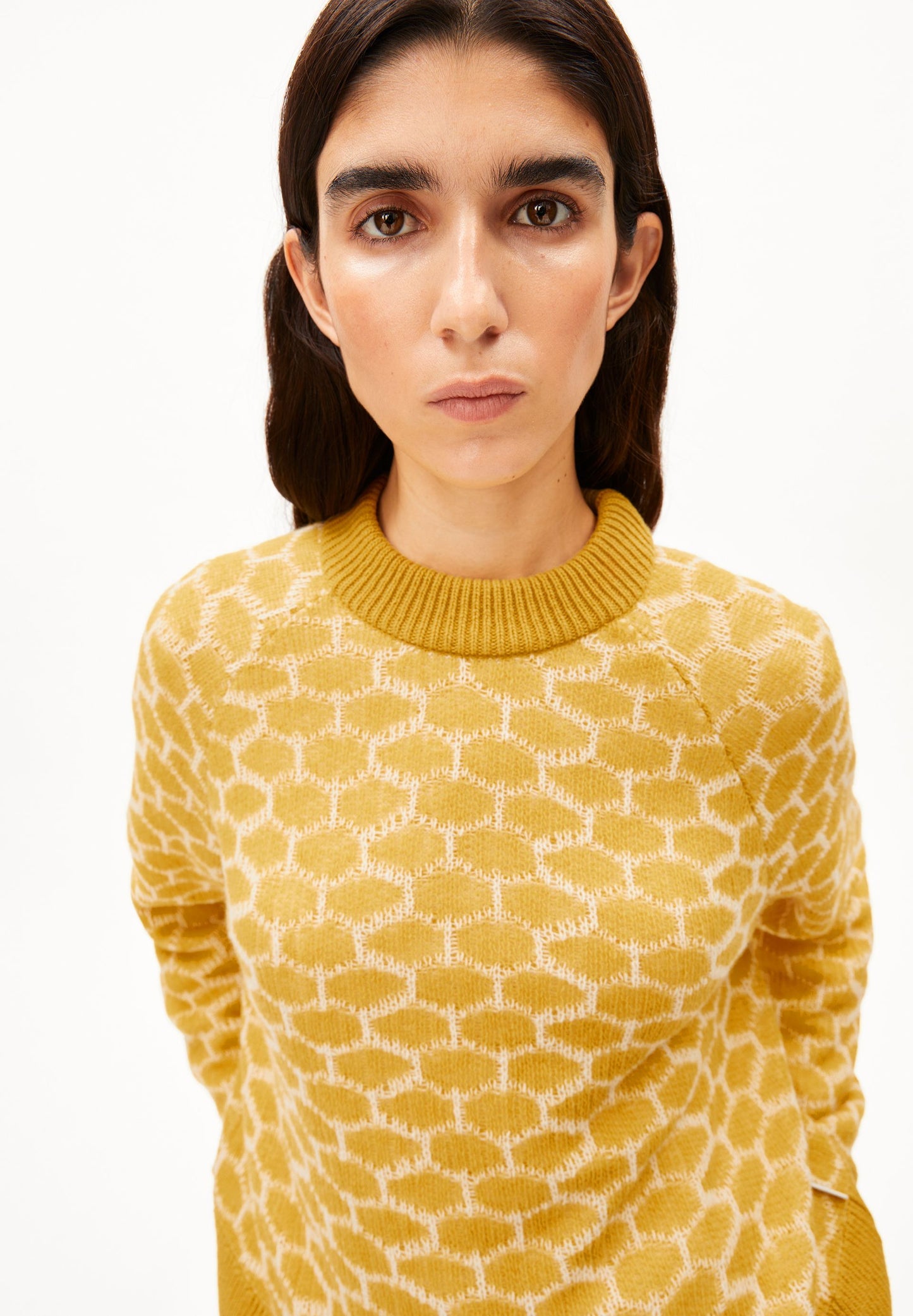 Wool Multi Dots Knit Sweater (Mosslace-oatmil)
