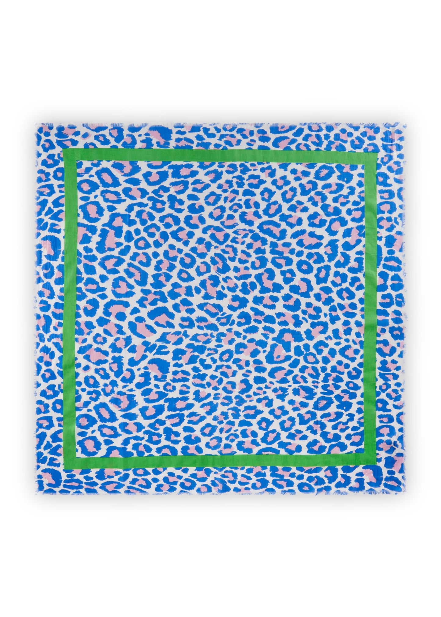 Tuch aus Biobaumwolle mit Leo- Muster (Blu2 Blau)