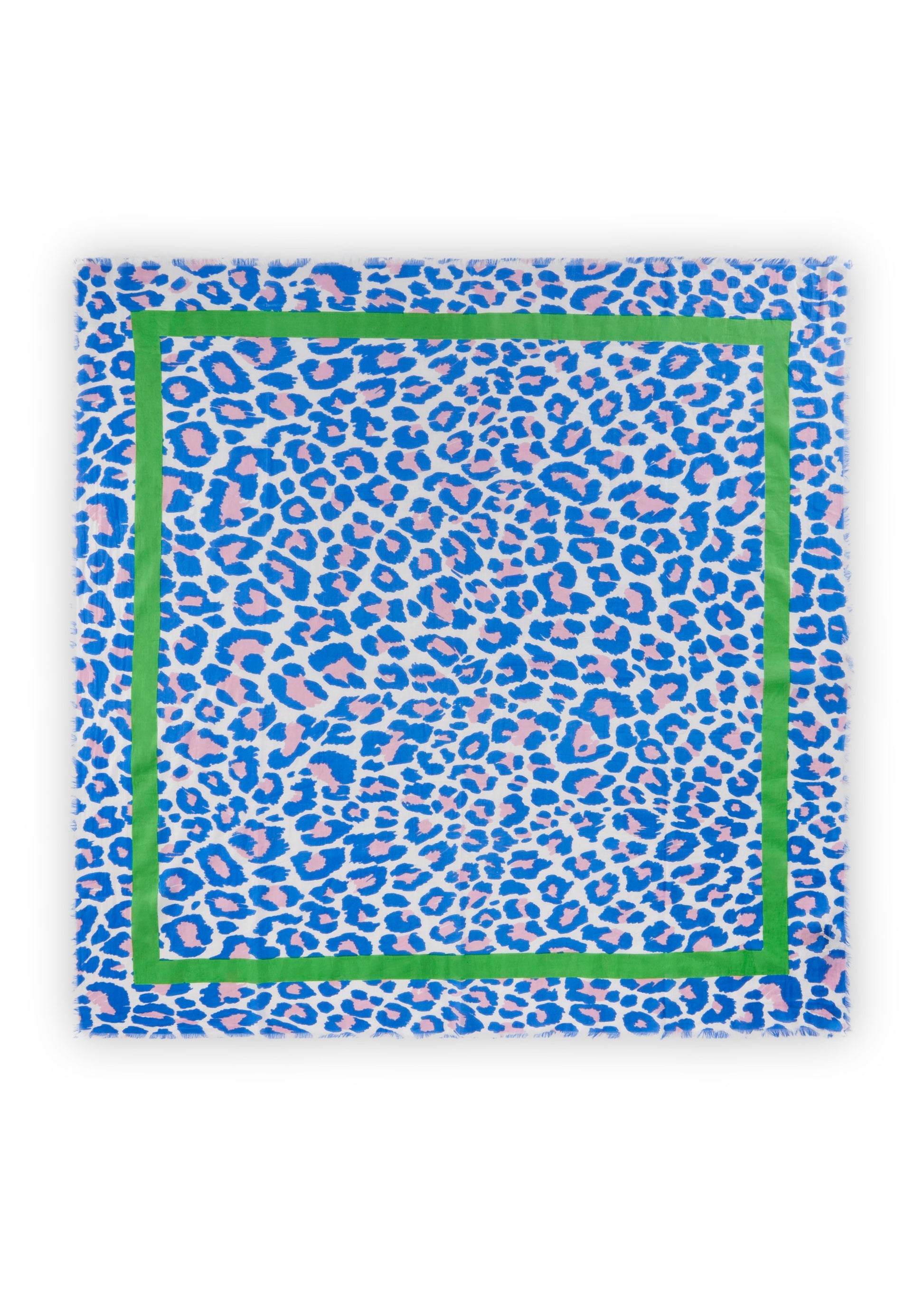 Tuch aus Biobaumwolle mit Leo- Muster (Blu2 Blau)