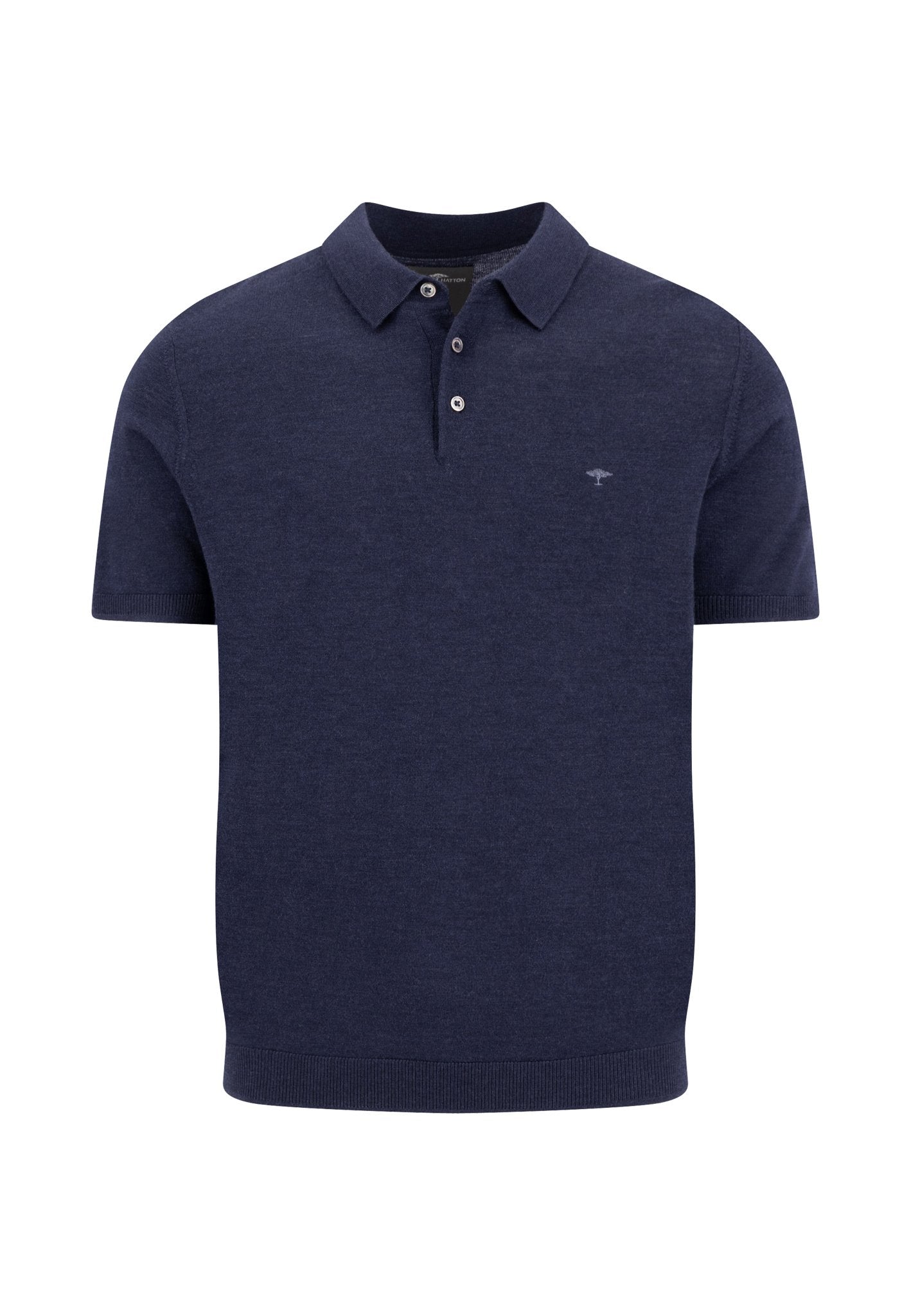 Knitted Polo, Merino (Navy)