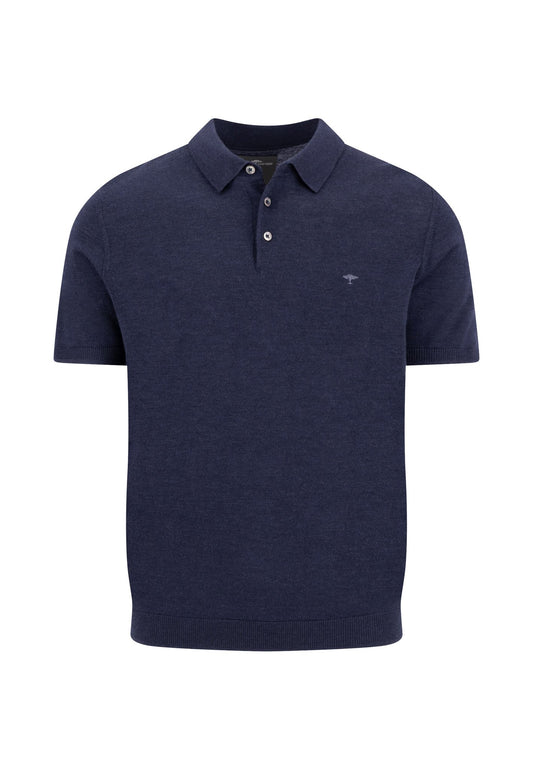 Knitted Polo, Merino (Navy)