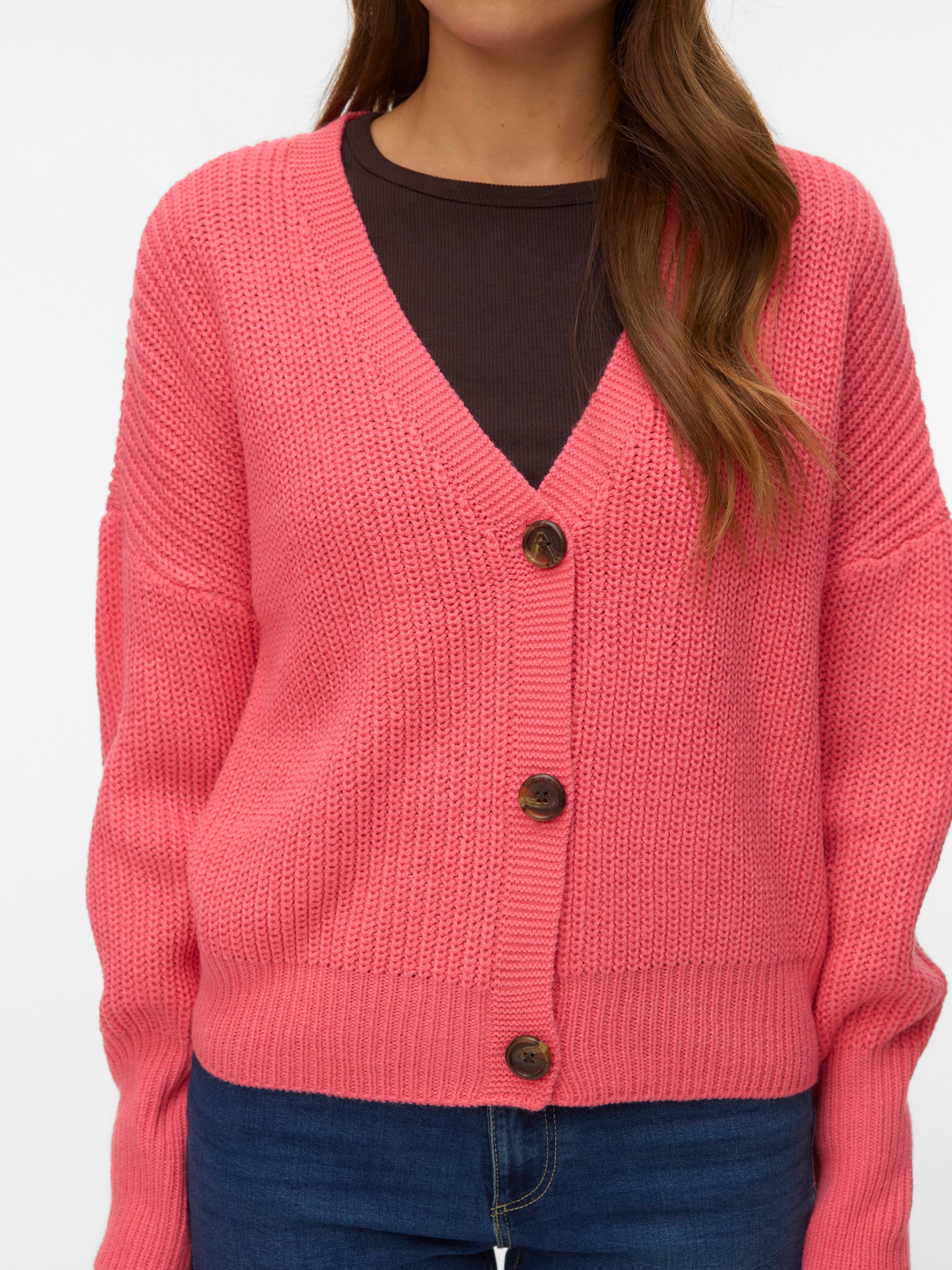 Vmlea Ls V-neck Cuff Cardigan Noos (Coral Paradis)