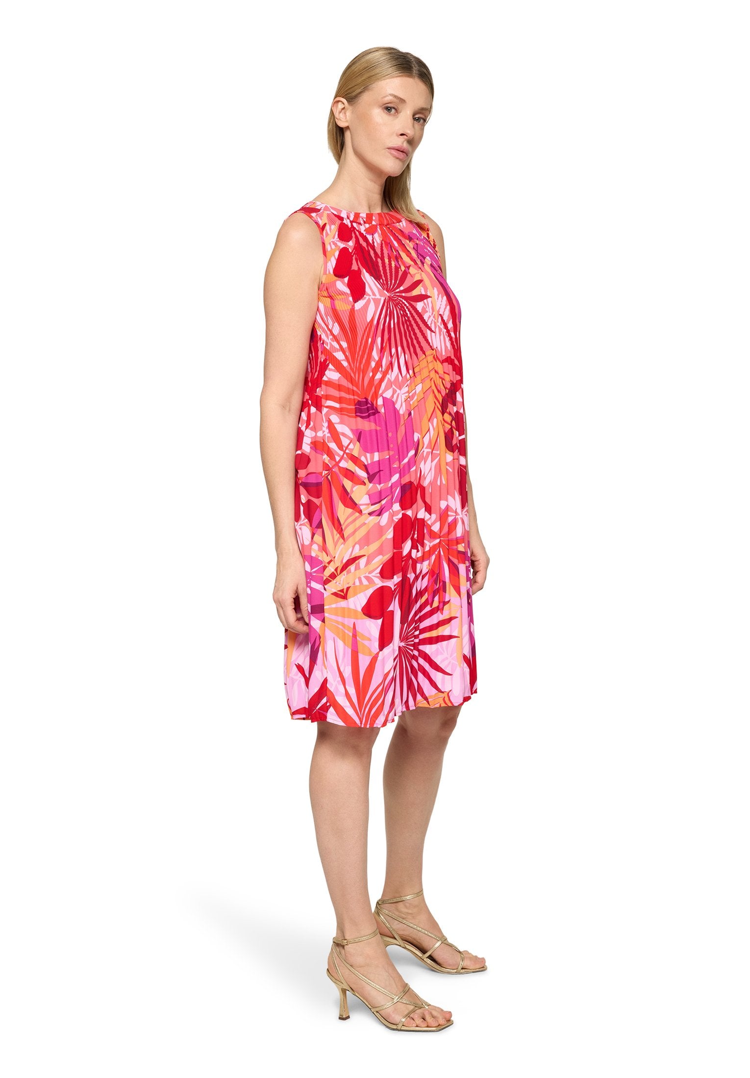 Plisseekleid (Red/pink)