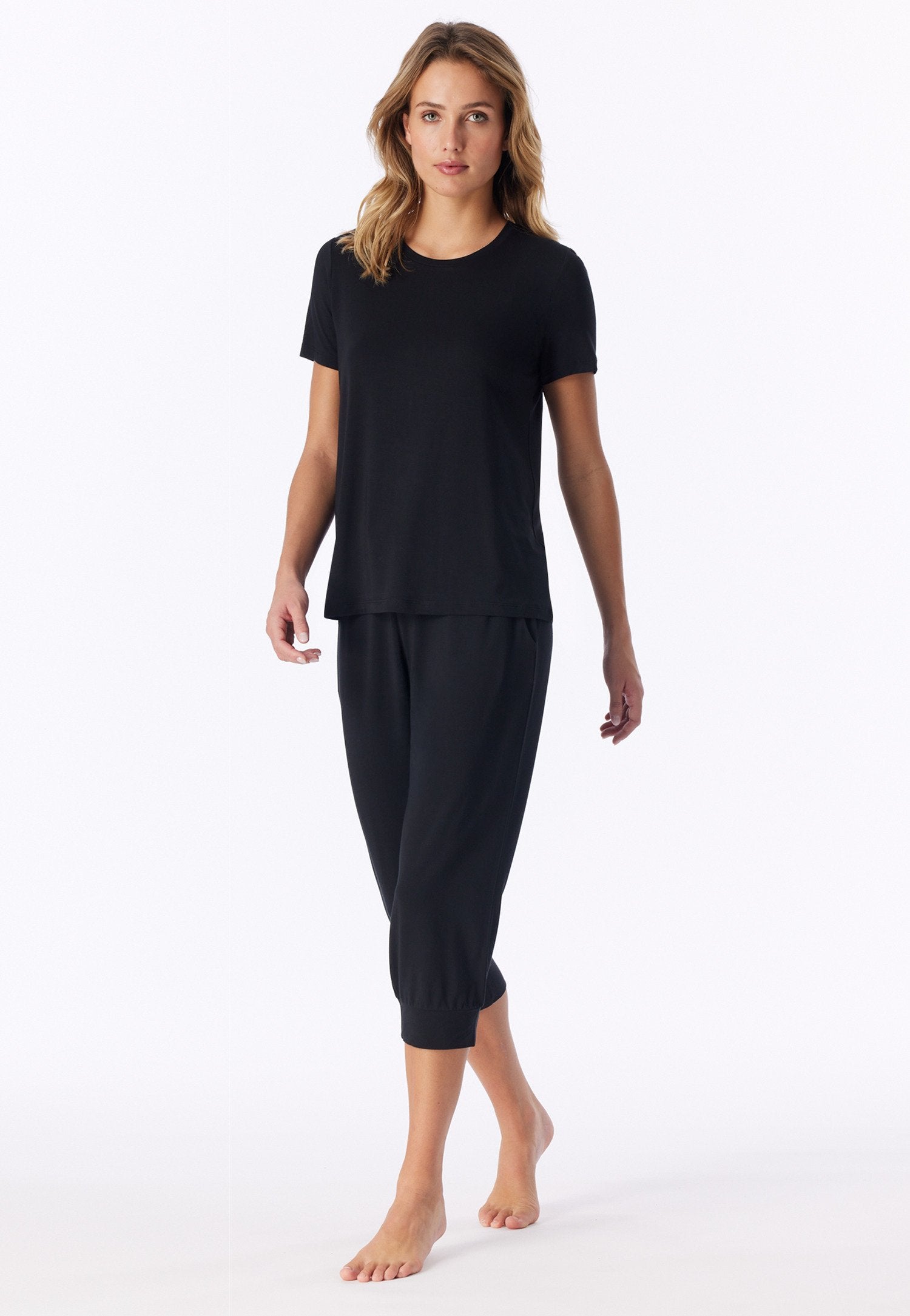 T-Shirt Rundhals (Schwarz)
