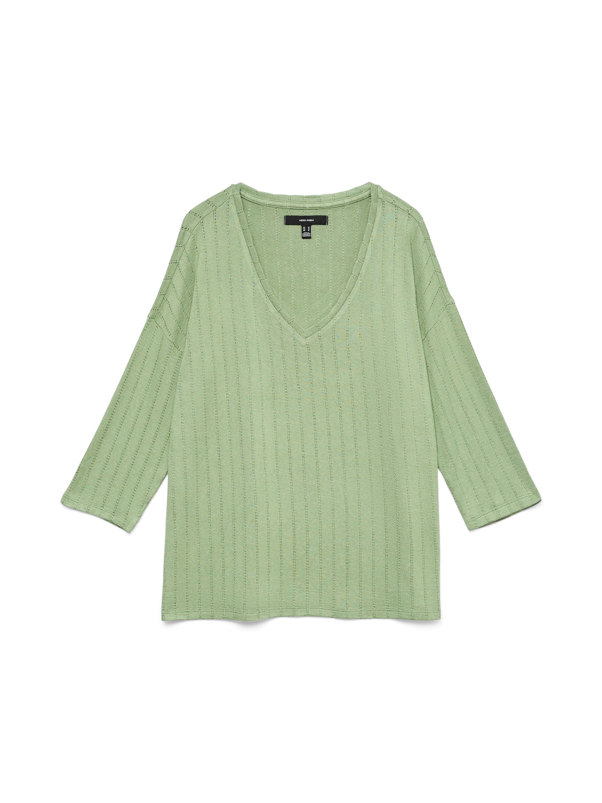 Vmbriannamix 3/4 V-neck Pullover Boo (Mistletoe/)