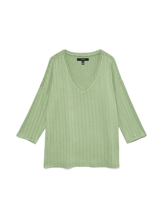 Vmbriannamix 3/4 V-neck Pullover Boo (Mistletoe/)