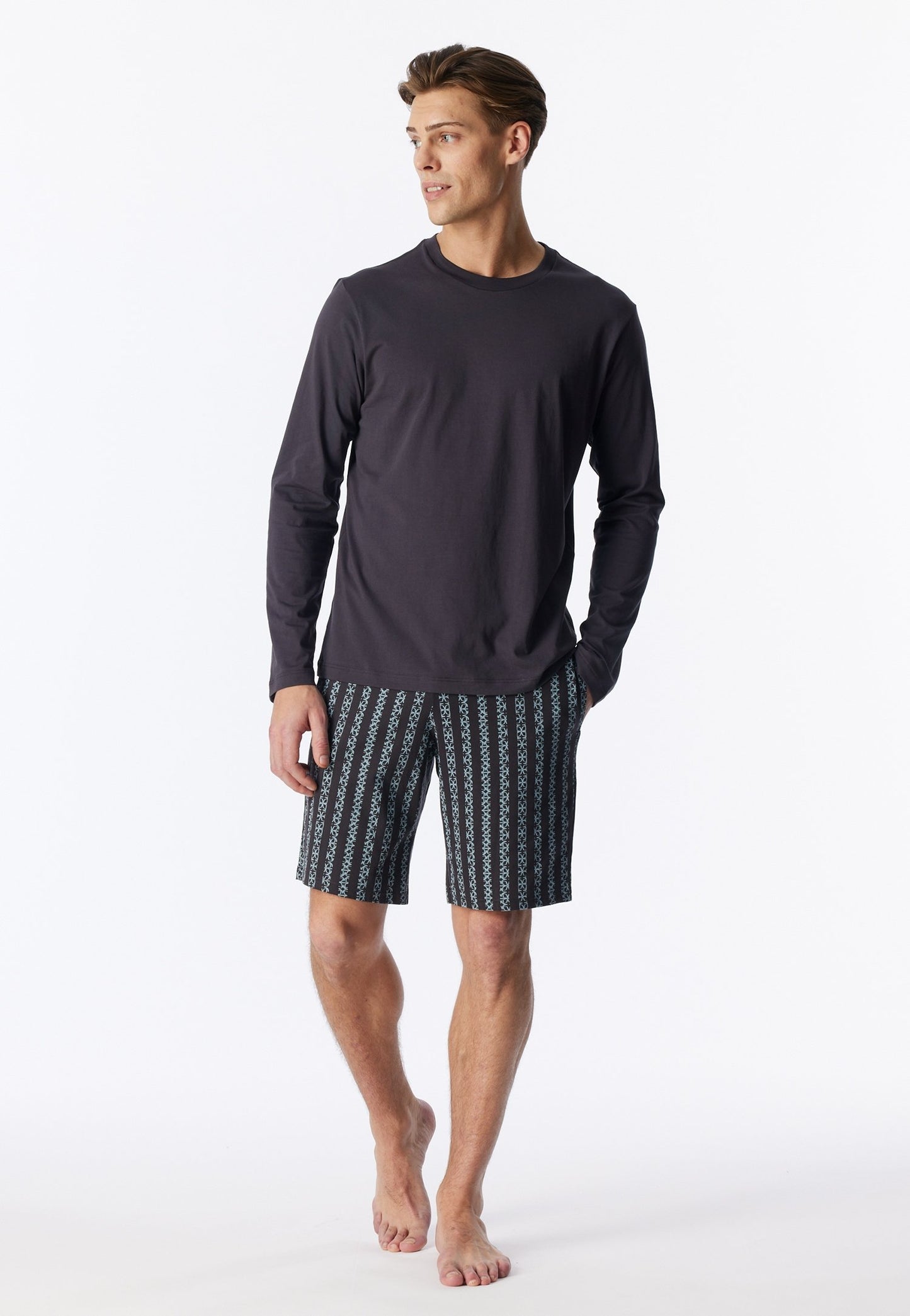 Langarmshirt Rundhals (Graphit)