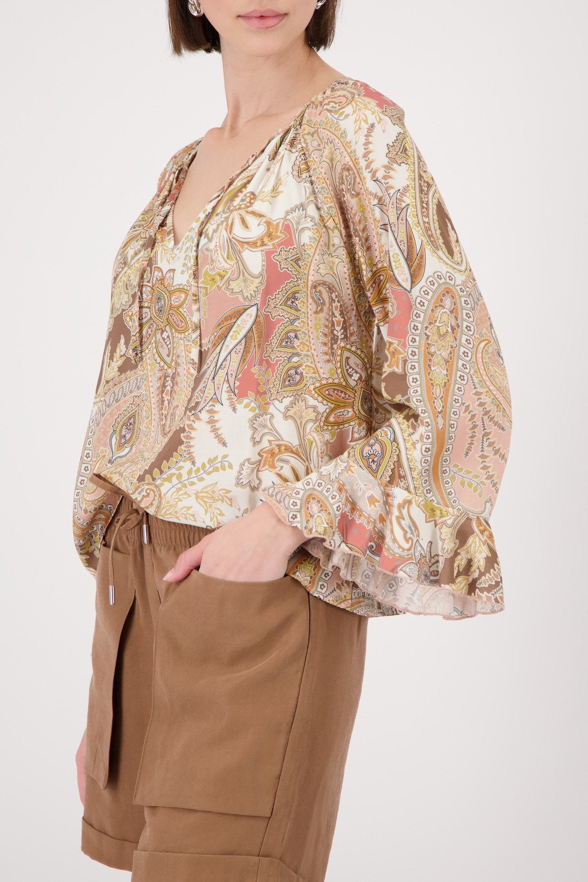 Bluse (Mocca Gemustert)