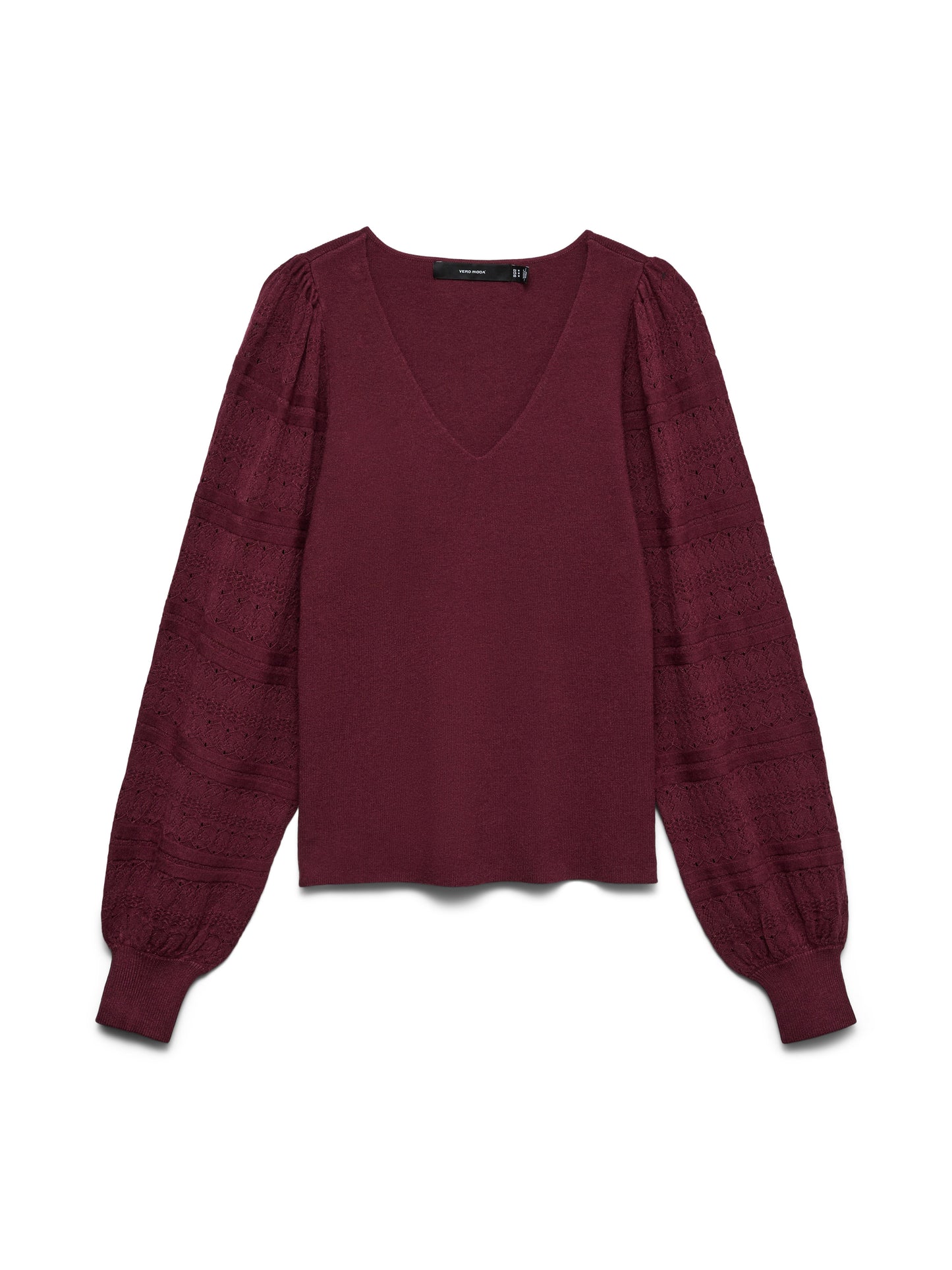 Vmnewlimone Ls V-neck Pullover Boo (Windsor Wine)