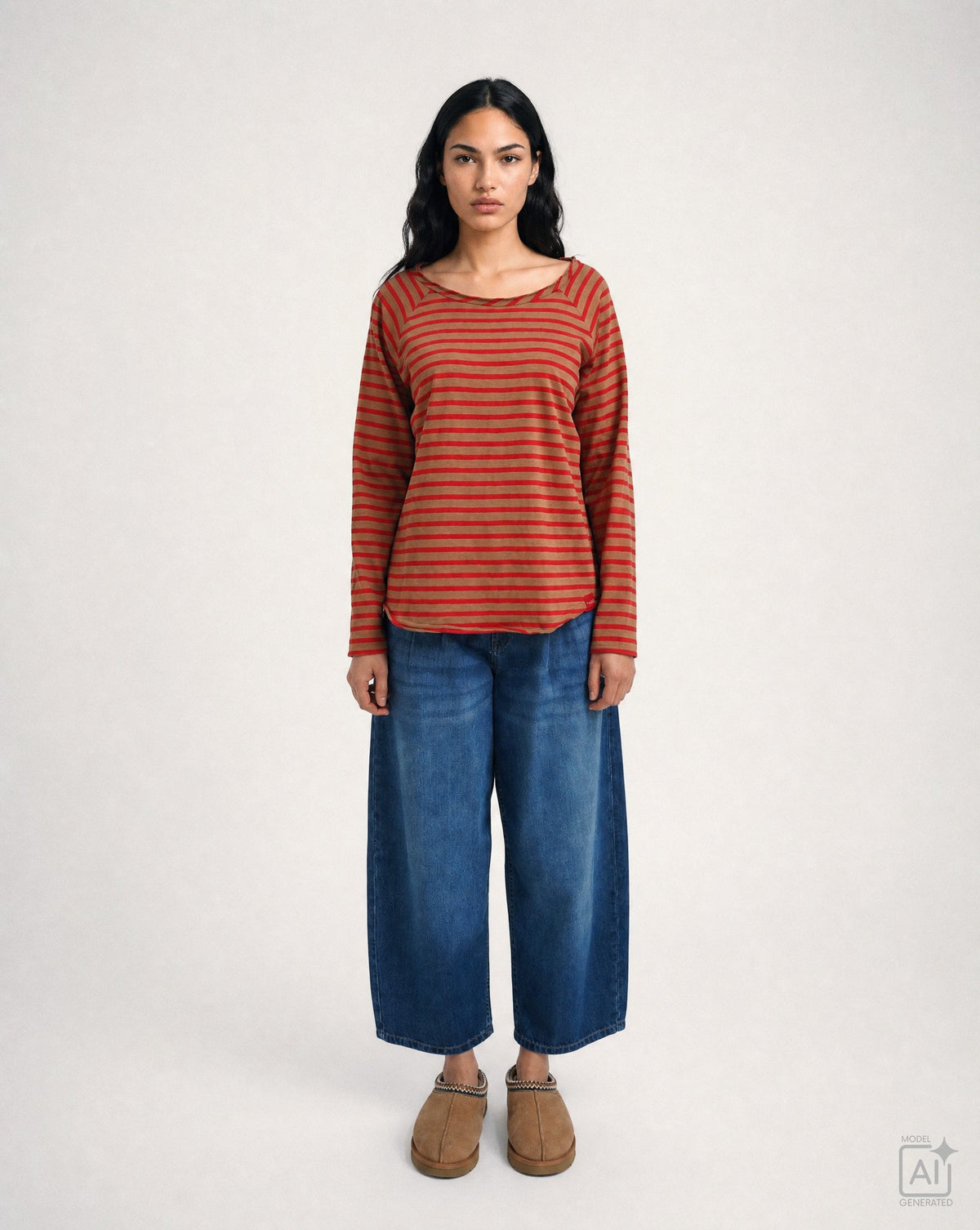 Regular Basic Sweat Raglan Striped (Love)