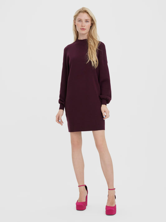 Vmnancy Ls Funnelneck Dress Noos (Winetasting)