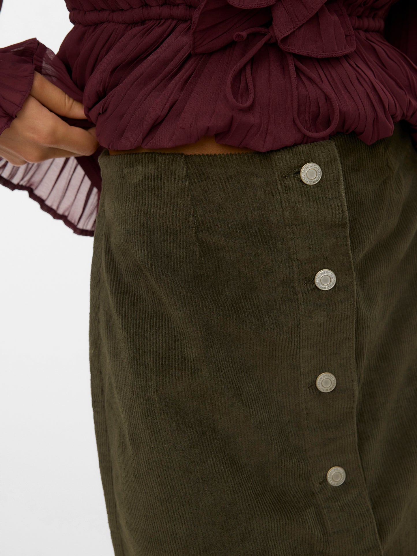 Vmetta Hr Short Cord Skater Skirt Noos (Forest Night)