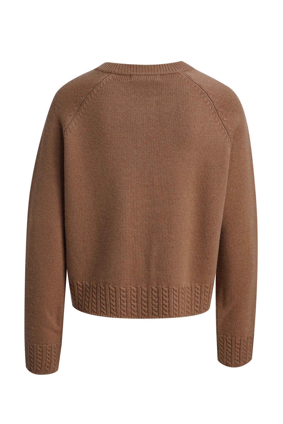 Raglan Cardigan Cable hem (Toffee)