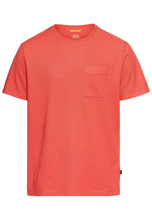 T-Shirt mit Brusttasche (Sunfaded Red)