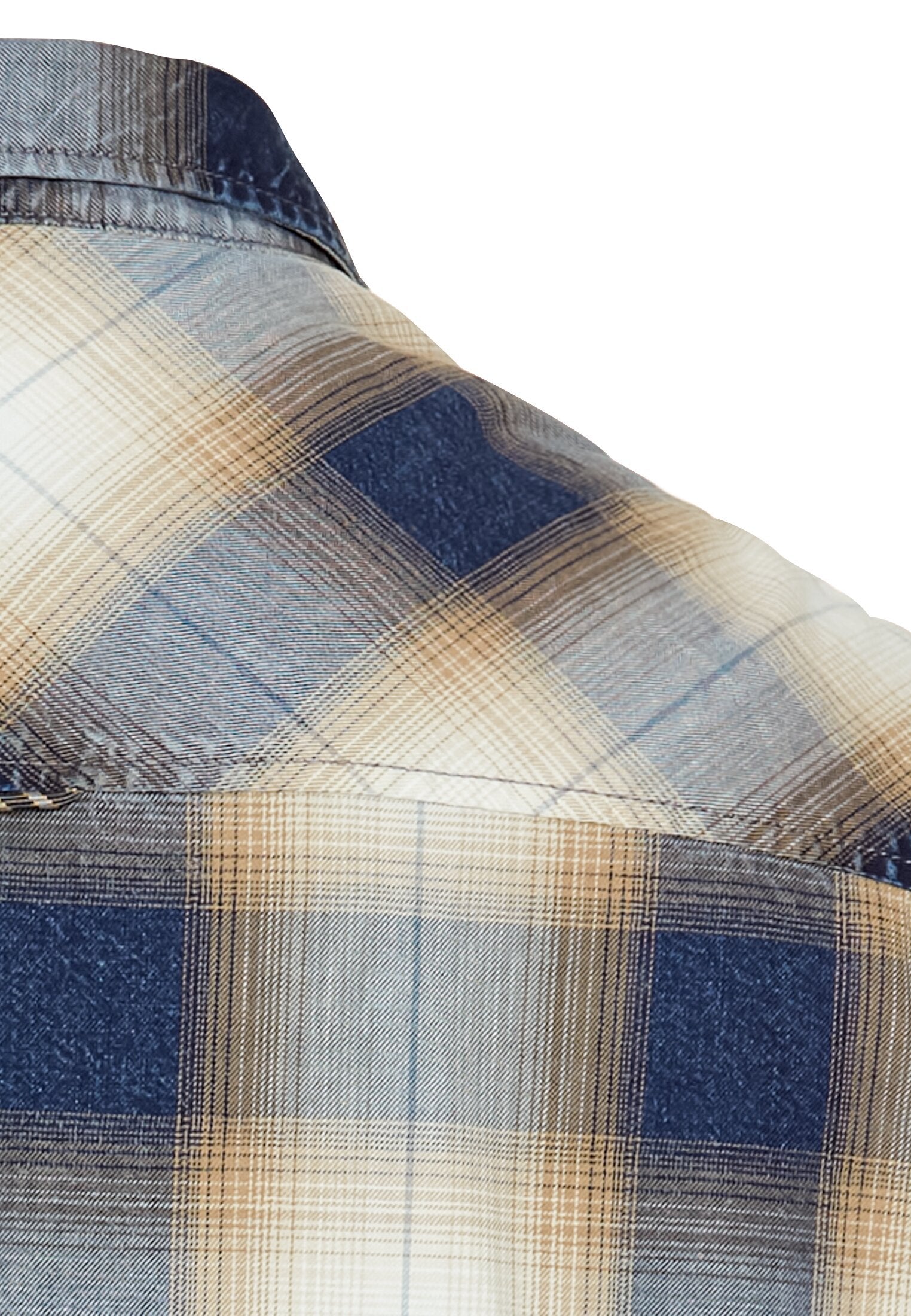 Kurzarmhemd mit Karomuster (Dark Navy)