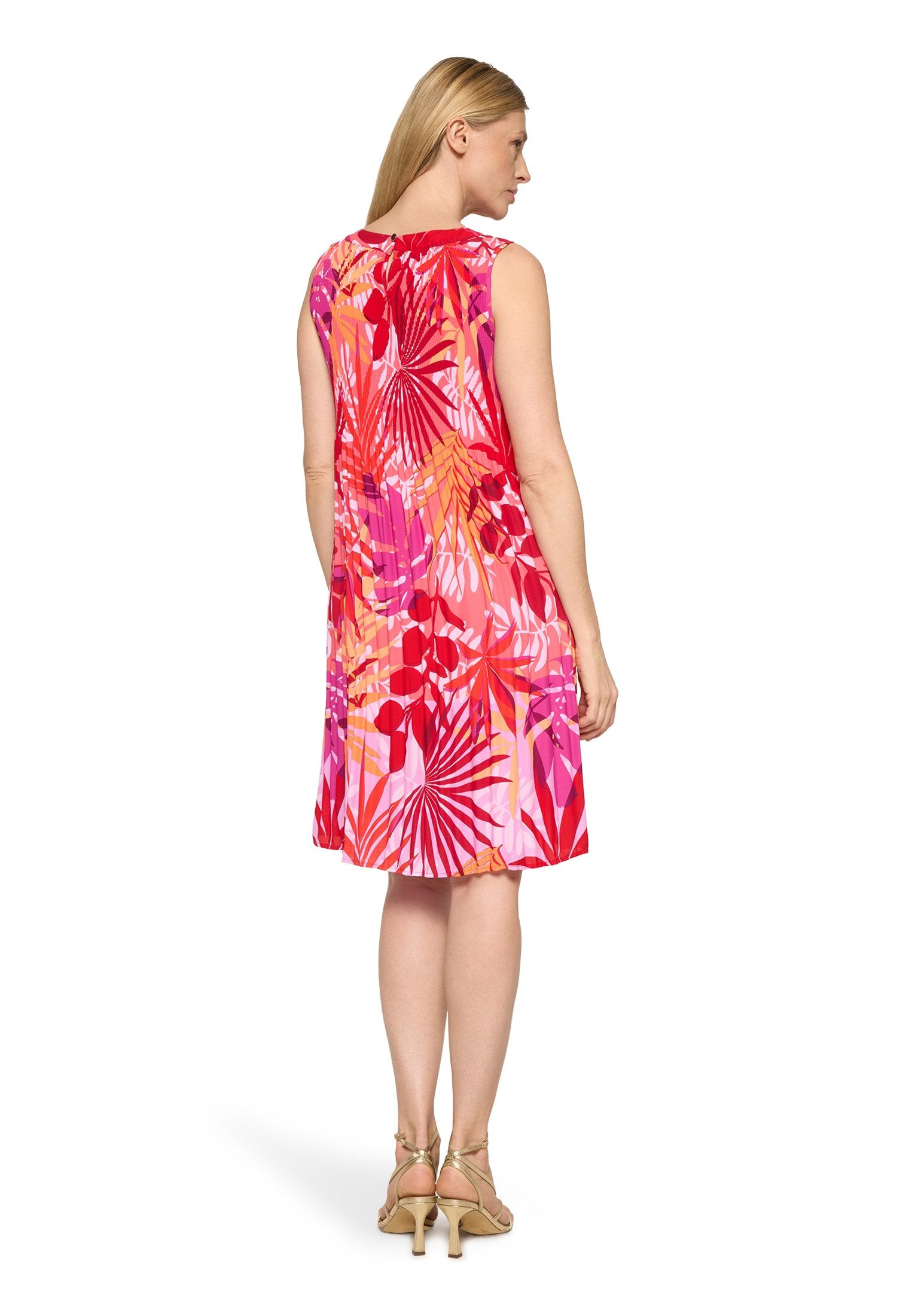 Plisseekleid (Red/pink)