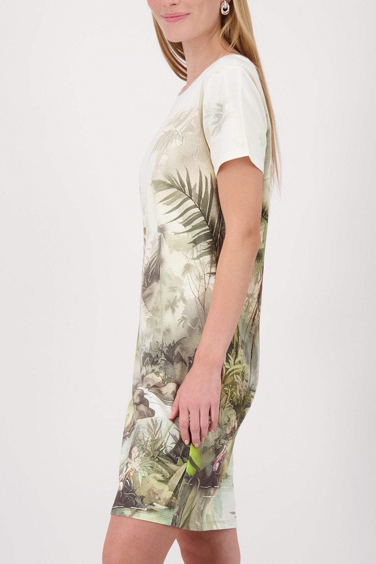 Kleid (Olive Gemustert)