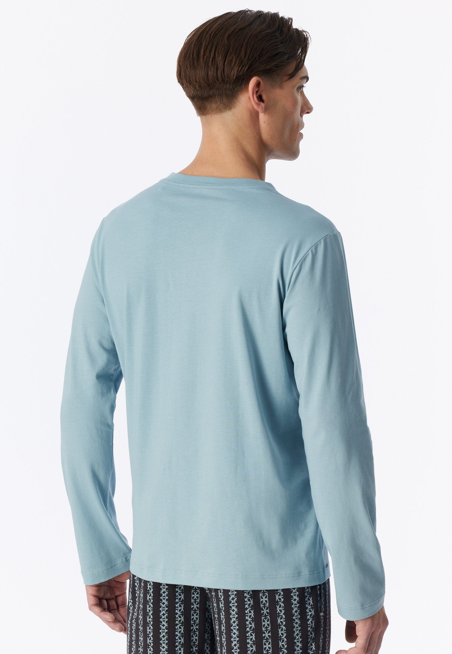 Langarmshirt V-Ausschnitt (Eisblau)
