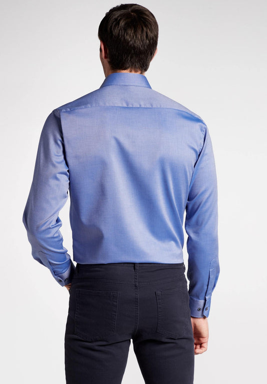 Eterna Langarm Hemd Modern Fit Natté (Dunkelblau)