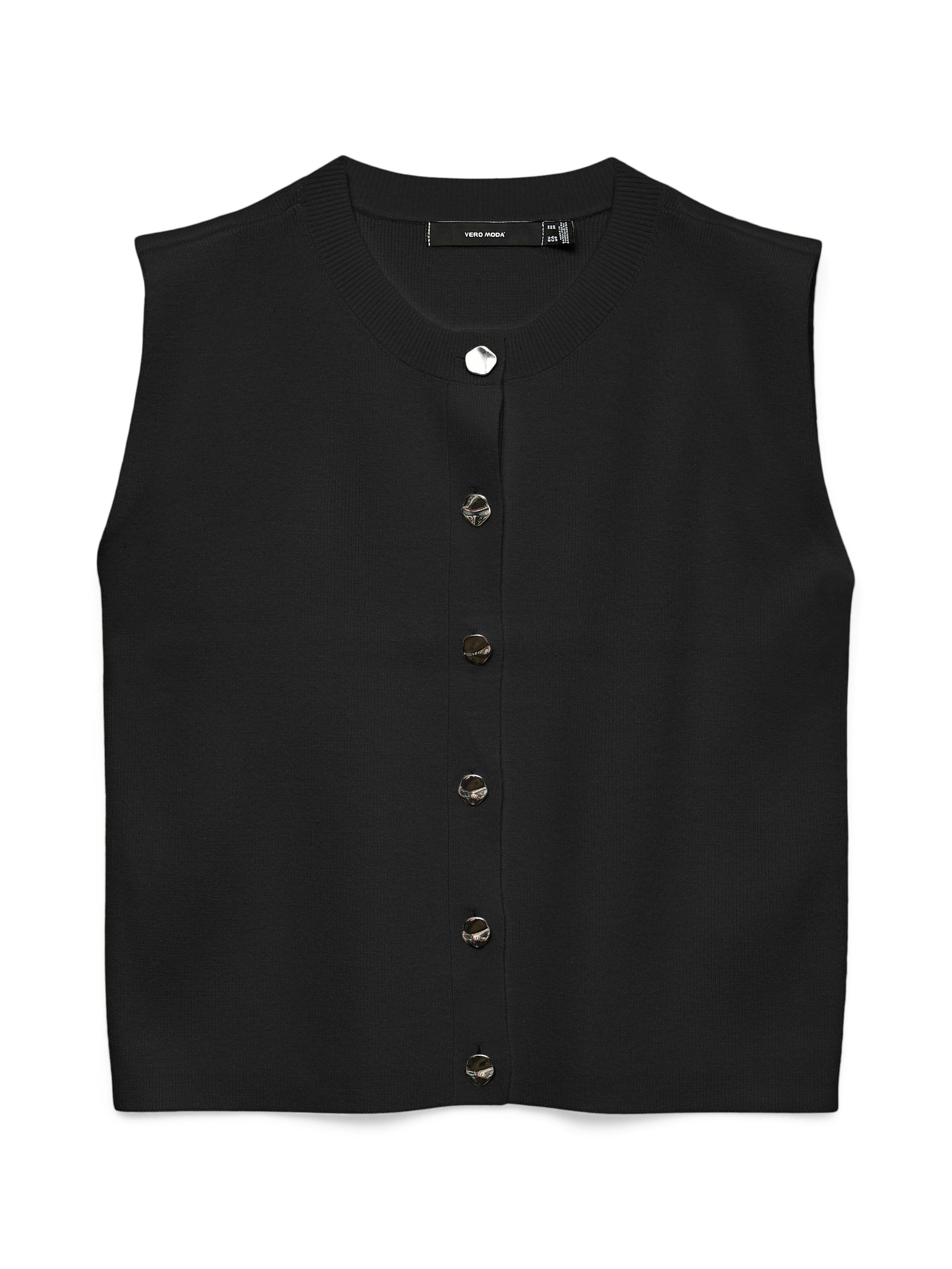 Vmgold Sl O-neck Button Vest Boo (Black)