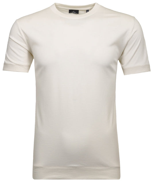 T-Shirt Rundhals mit Bündchen (Ecru)