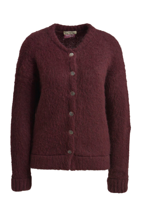 Hairy Knit Bomber (Bordeaux)