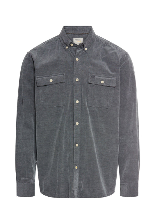 Langarmhemd mit aufgesetzten Taschen (Tinted Blue)