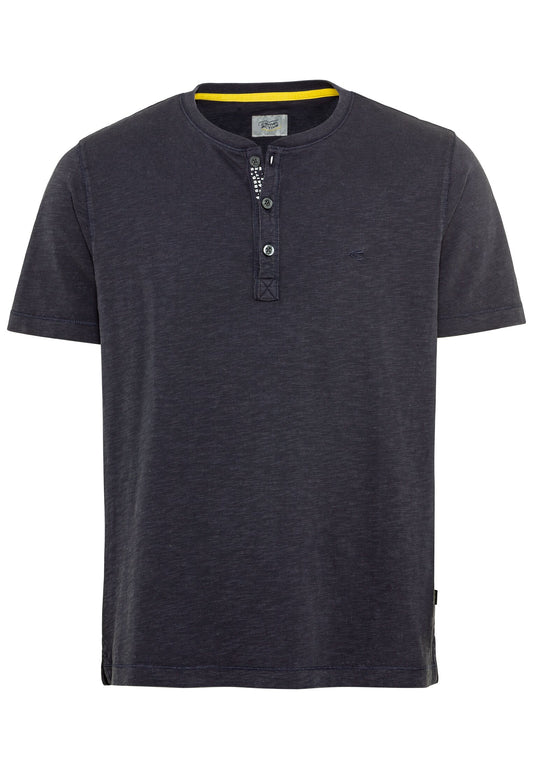 Kurzarm Henley aus Organic Cotton (Night Blue)