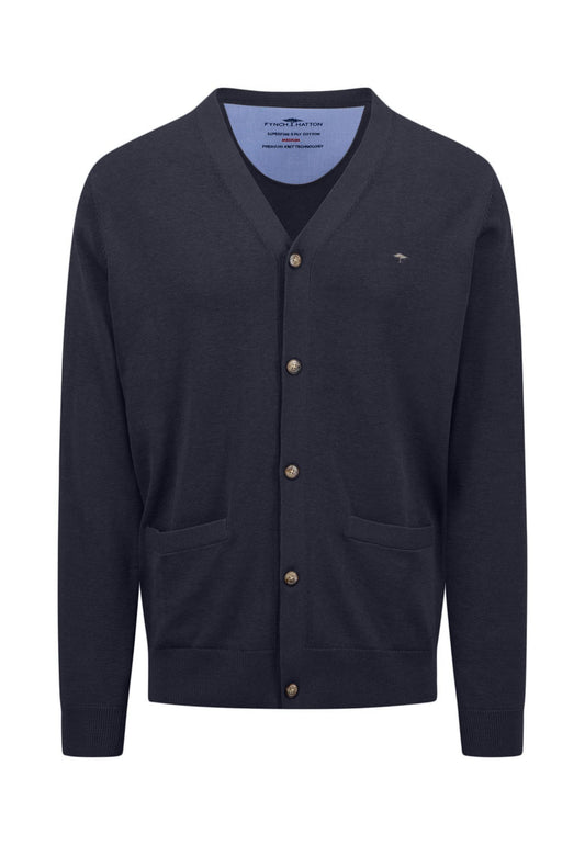 Buttoned Cardigan, Superfine (Navy)