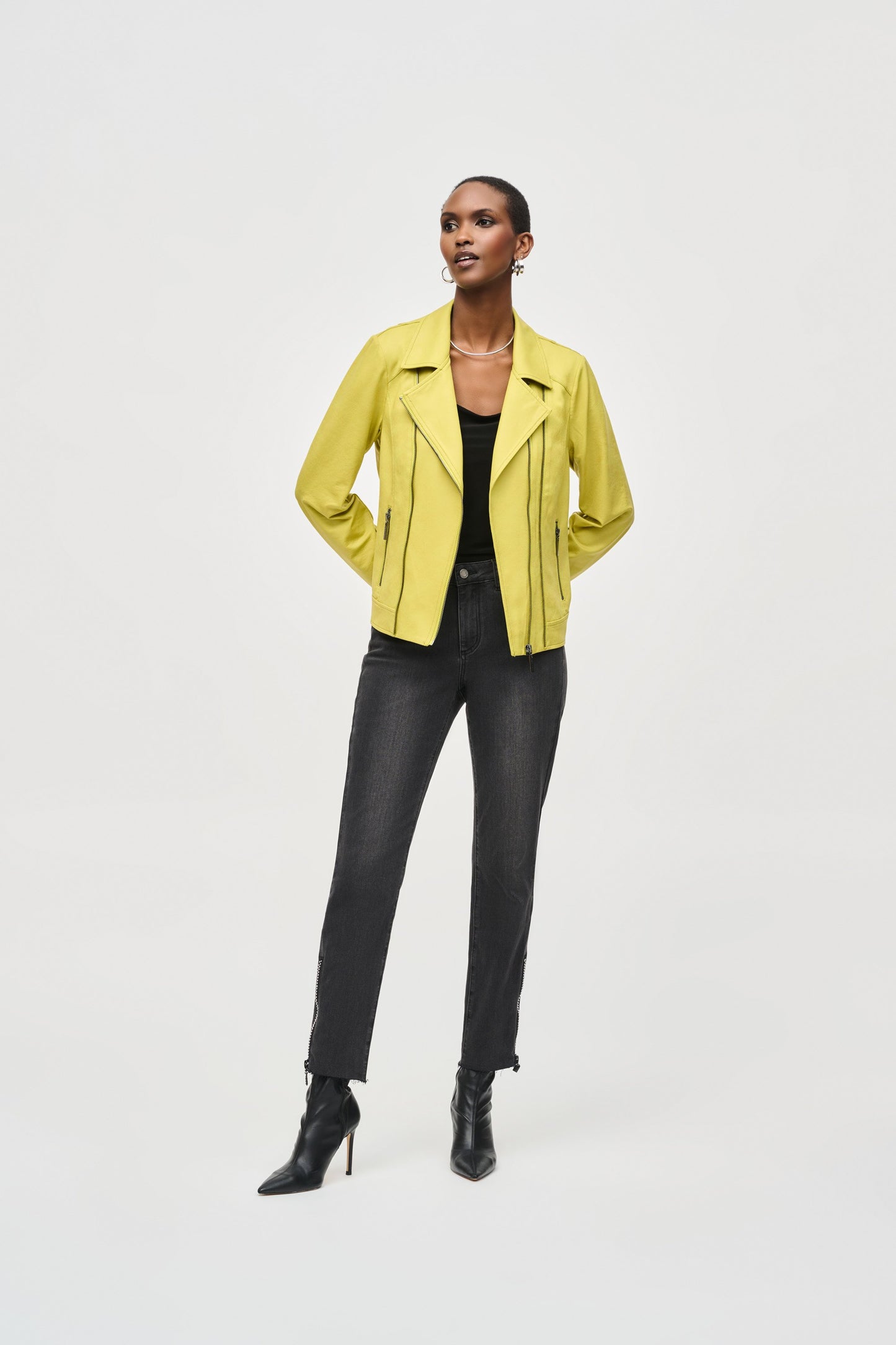 Beschichtete Bikerjacke (Wasabi)