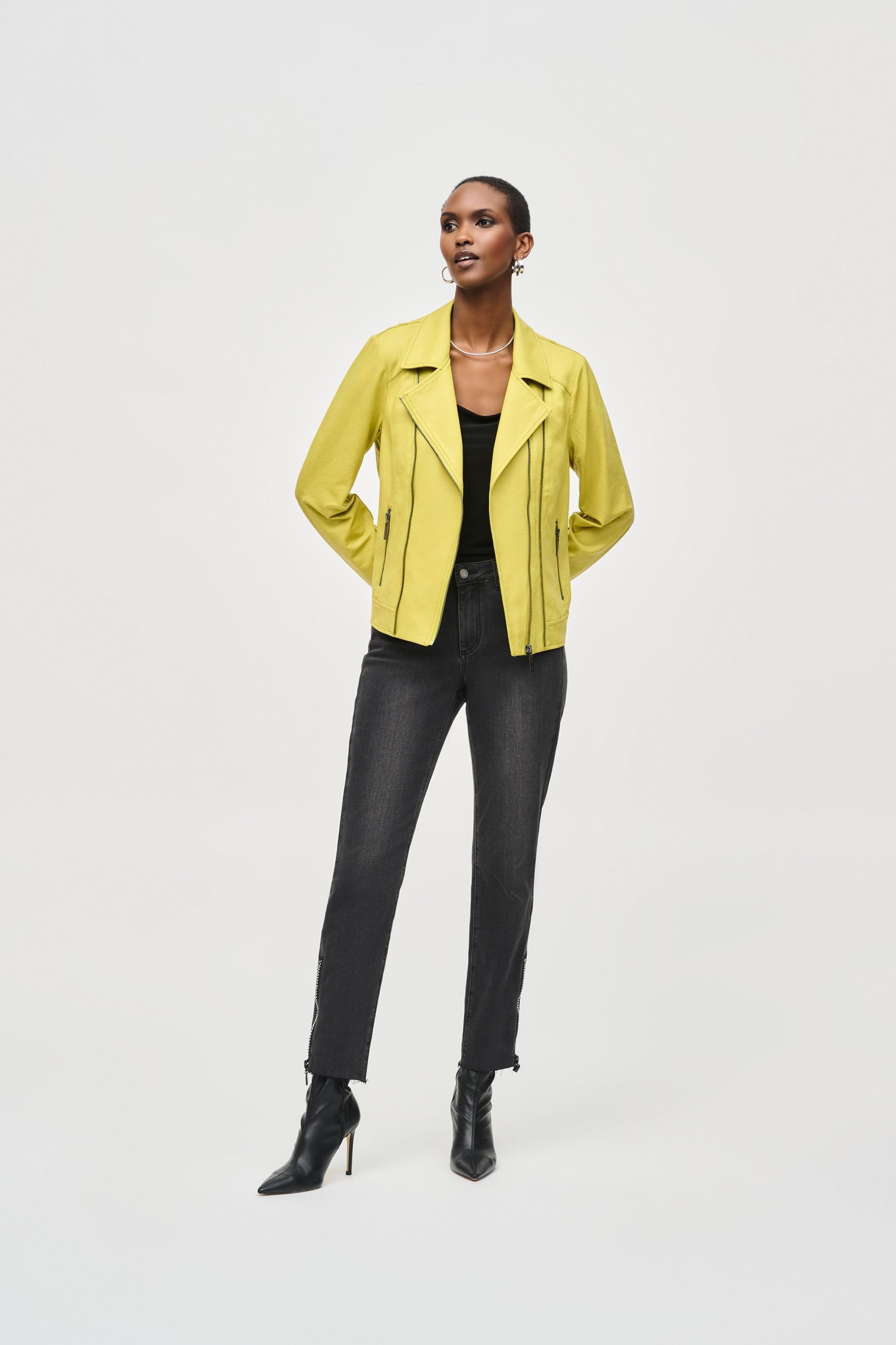 Beschichtete Bikerjacke (Wasabi)