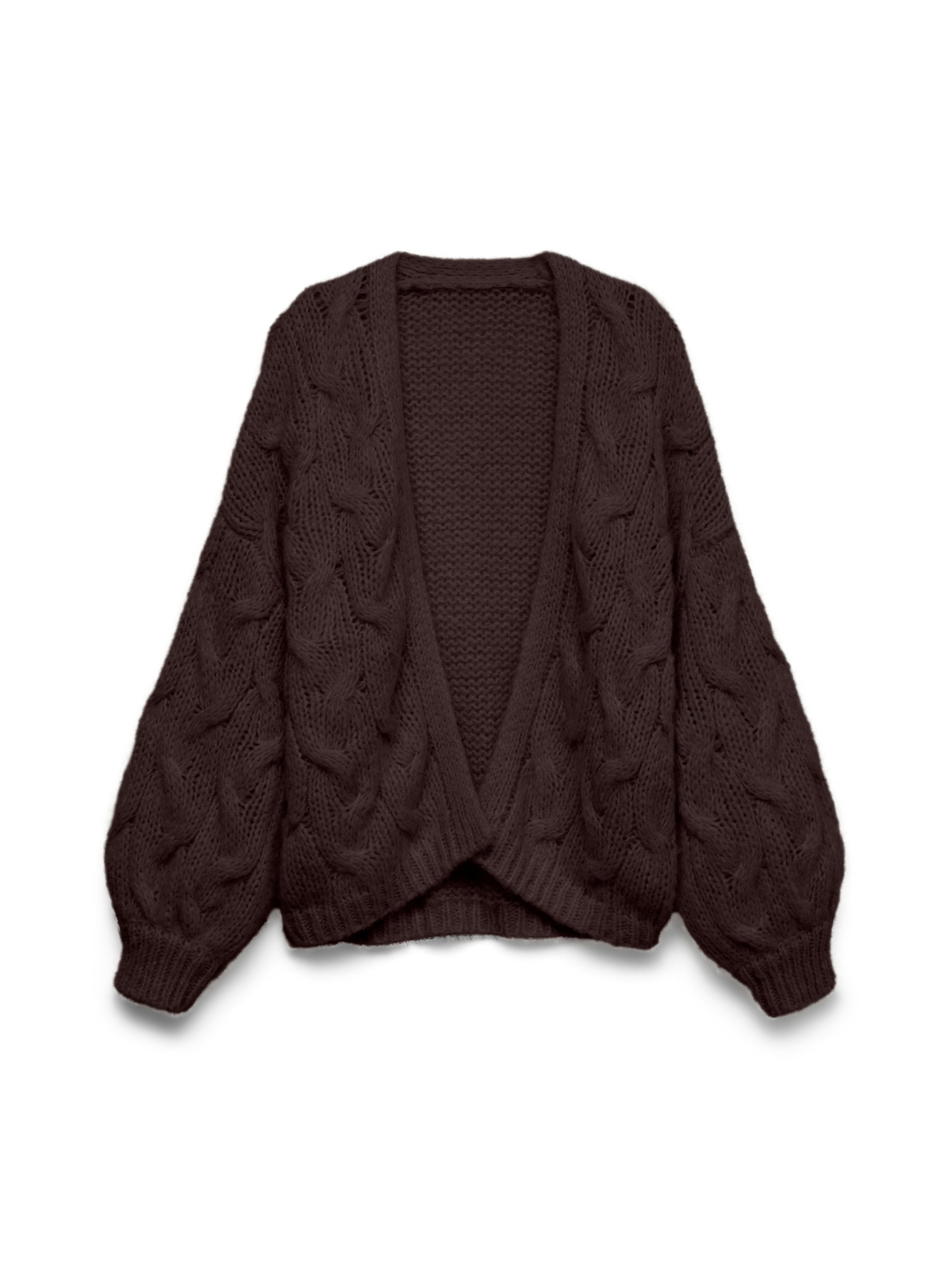 Vmmaybe Ls Open Cable Cardigan Noos (Chocolate Tor)