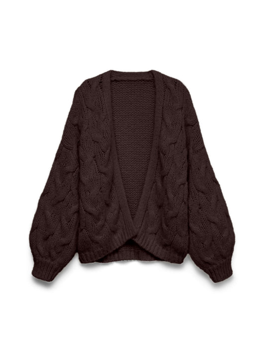 Vmmaybe Ls Open Cable Cardigan Noos (Chocolate Tor)