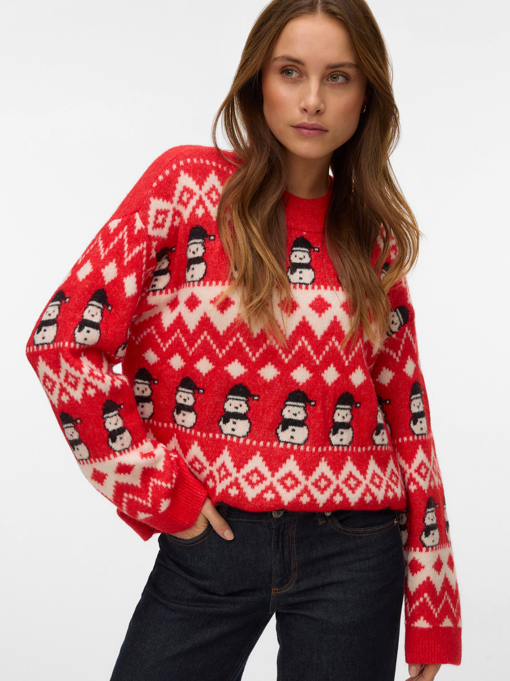 Vmfrostsnowman Ls O-neck Pullover Xmas (Chinese Re)