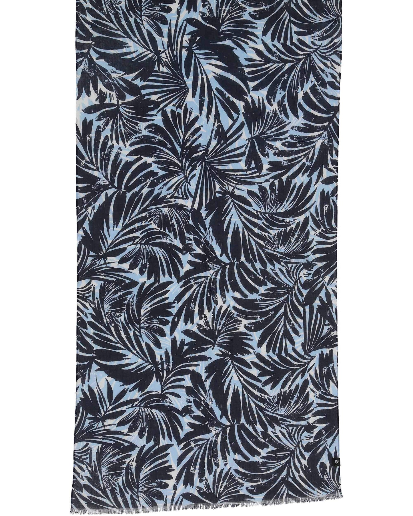 Schal Schal mit Palmenblatt-Design aus reiner Baumwolle (True Blue)