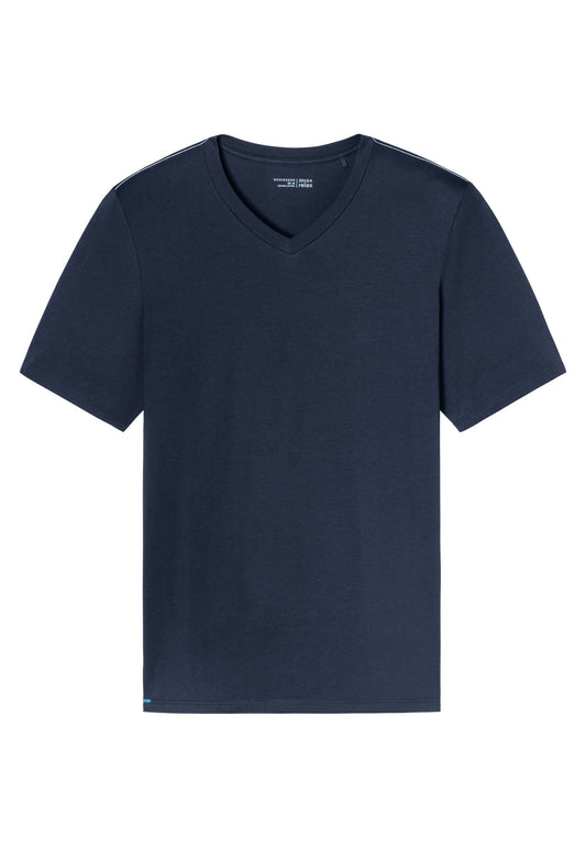 T-Shirt V-Ausschnitt (Nachtblau)