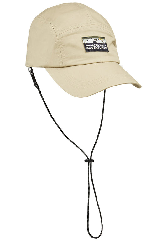 5-Panel-Cap aus reiner Baumwolle (Beige)