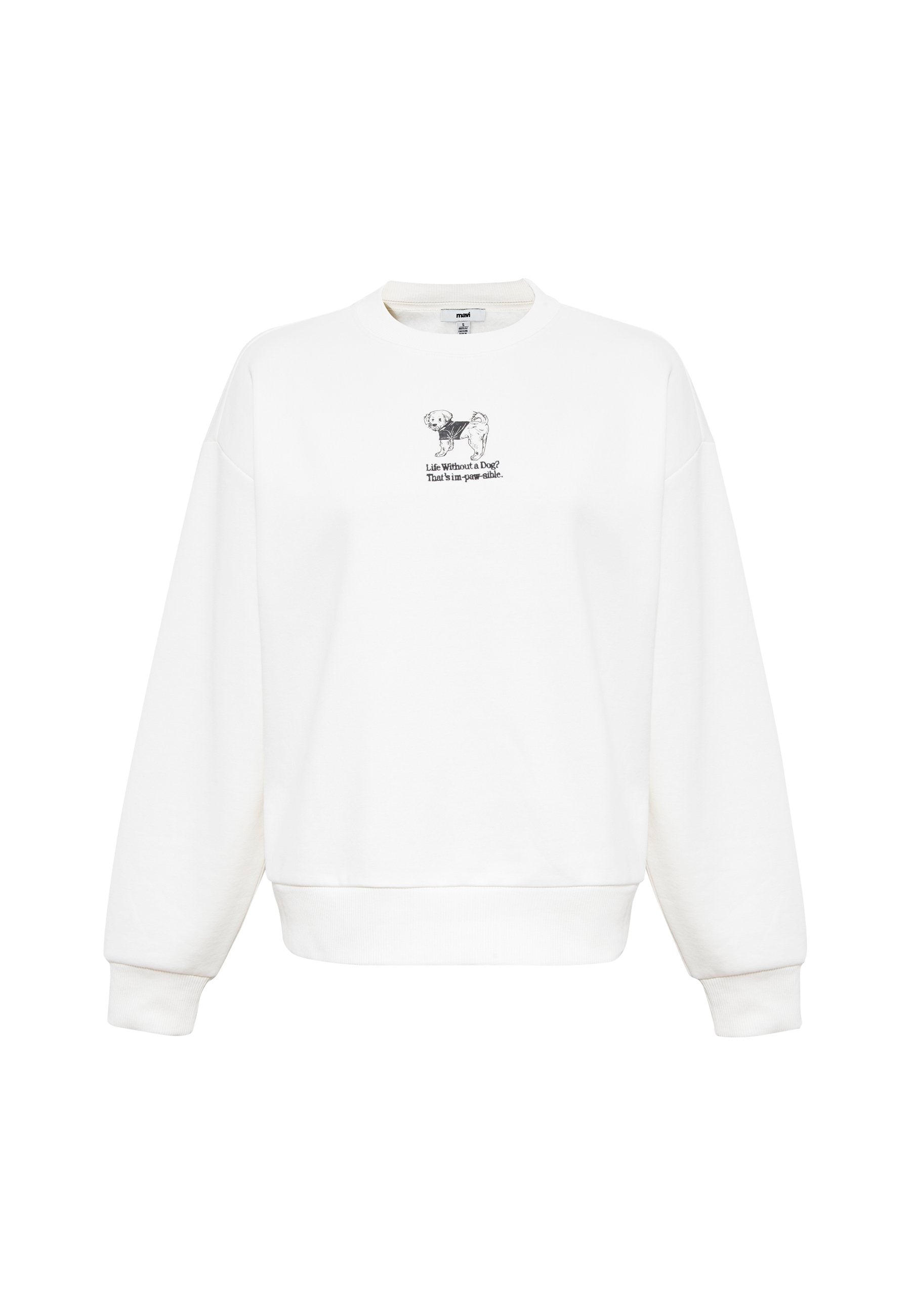 Dog Printed Sweatshirt (Coconut Milk)