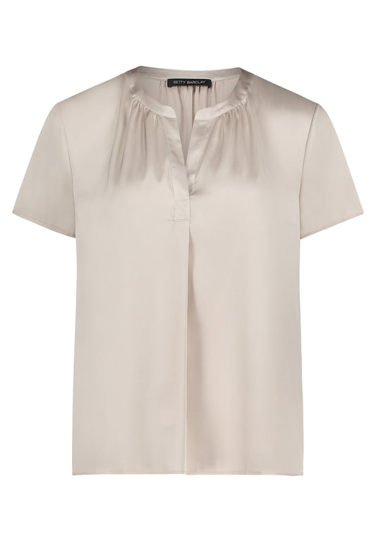 Satin-Bluse (Light Beige)
