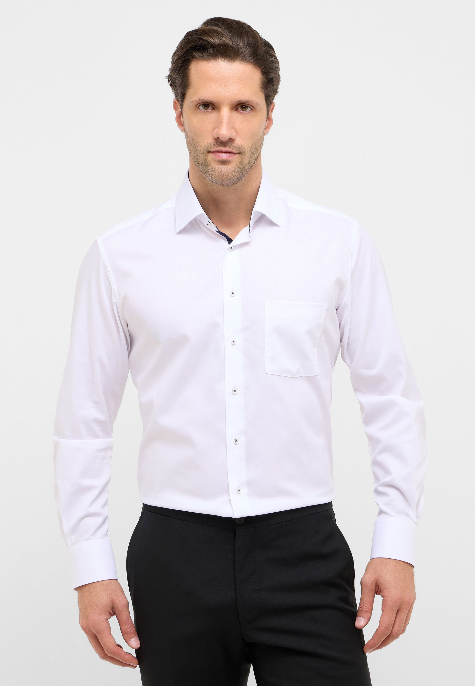 Hemd Twill Langarm (Weiss)