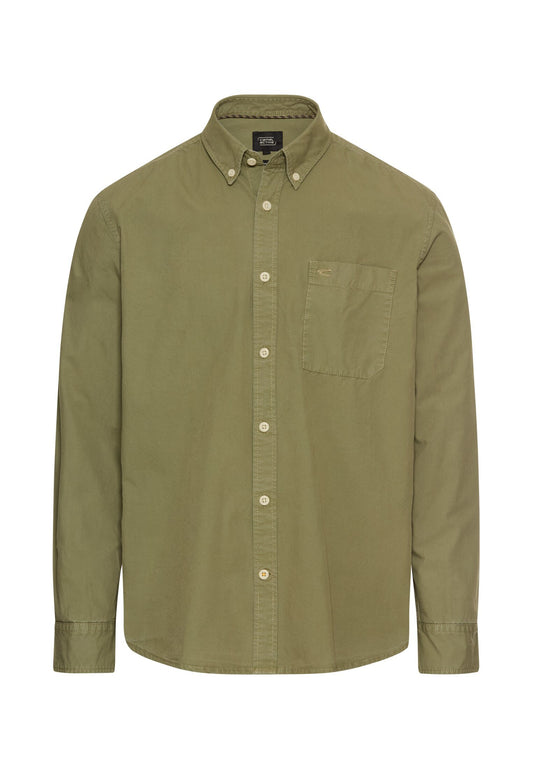 Baumwollhemd mit Brusttasche (Dusty Khaki)