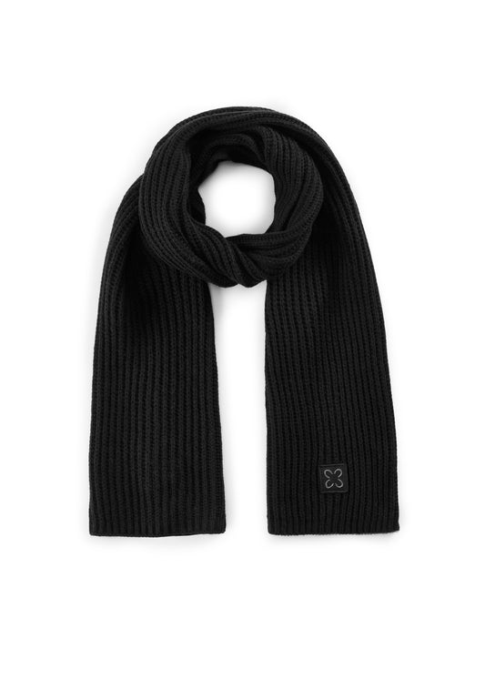 Schal in weicher Wollmischung aus Rippenstrick (Blk3 Schwarz)