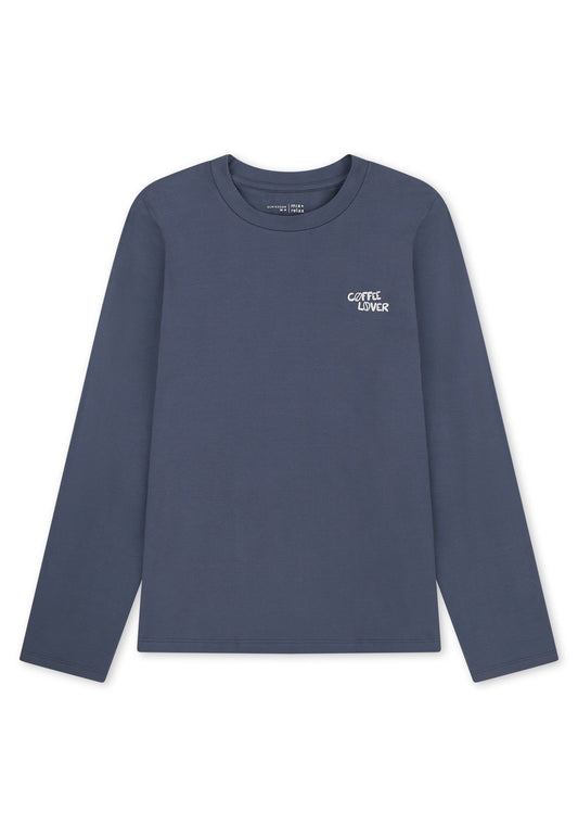 Shirt langarm Rundhals (Blaugrau)