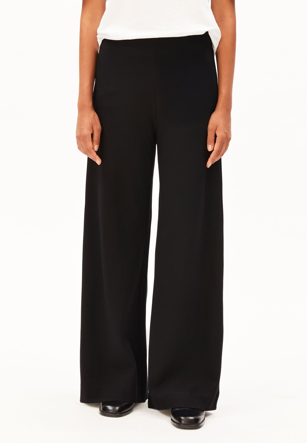 Basic Jersey Wide Leg Pant (Black)