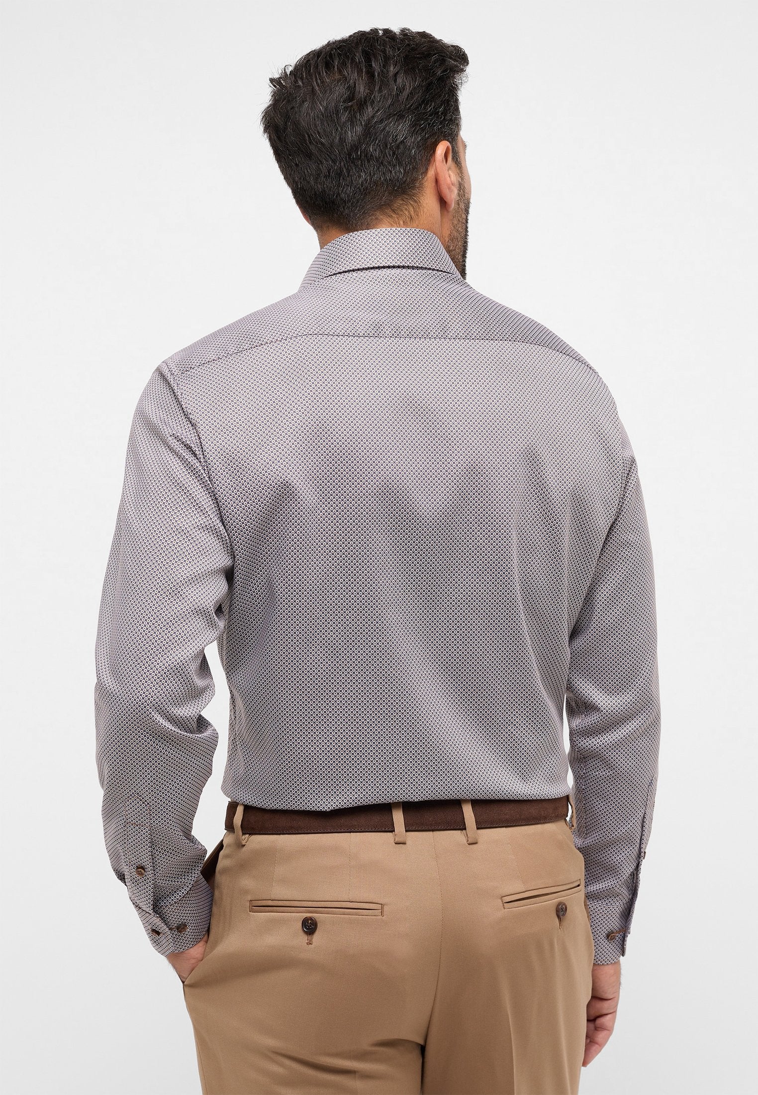 Hemd Twill Langarm (Beige-braun)