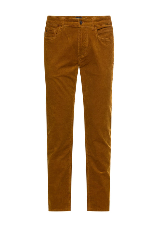 5-Pkt Regular Fit Hose aus Baumwollmix (Burned Yellow)