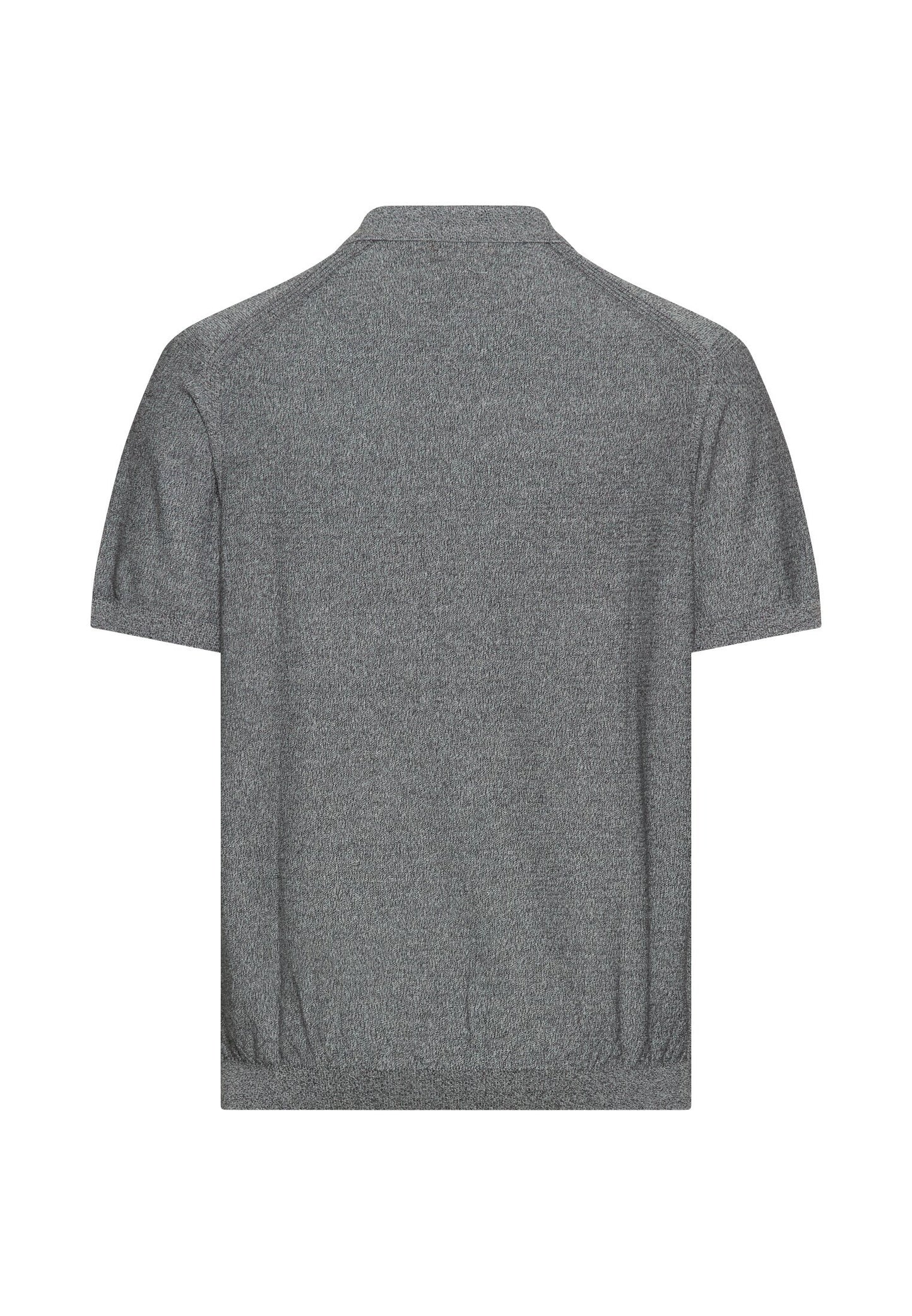 Meliertes Kurzarm Poloshirt aus Baumwolle (Dark Navy)